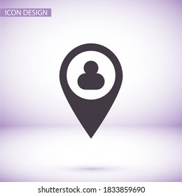 people location icon. the location of the person. label on the map. Human search. Vector eps 10.