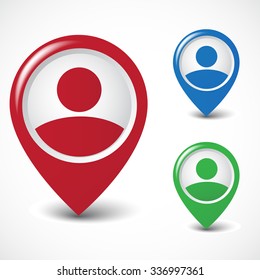 People location pin icon. Vector art.