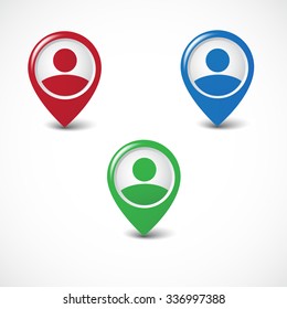 People location pin icon. Vector art.