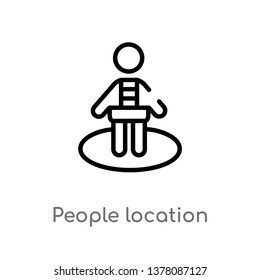 people location vector line icon. Simple element illustration. people location outline icon from people concept. Can be used for web and mobile