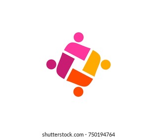 Abstract Colorful Community People Logo Design Stock Vector (Royalty ...