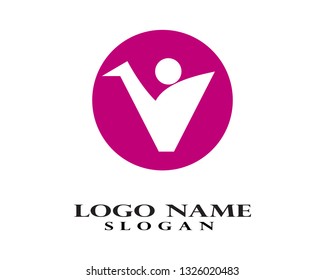 People logo abstract letters vector illustration