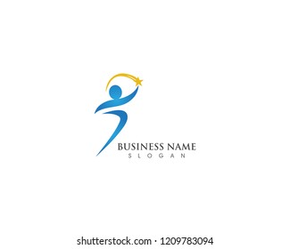 people logo active smart and vector happy care
