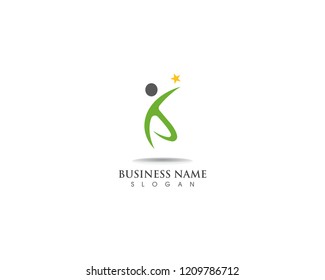 people logo active smart and vector happy care