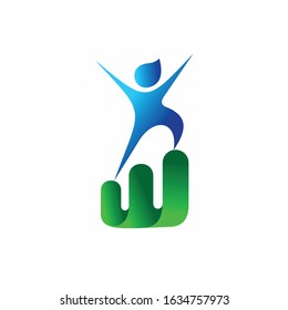People logo with charts logo