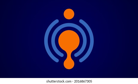 People logo with circle and dots.modern flat logo
