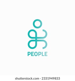 Logo de personas de líneas circulares.