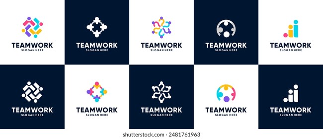 People Logo Kollektion, Teamwork, Social Community, Collaboration, Logo Grafikdesign.