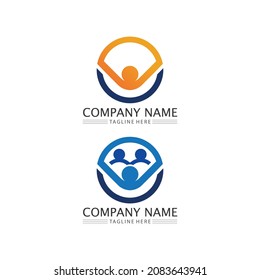 Logo de la gente y grupo de trabajo Icono de la comunidad Diseño de ilustraciones vectoriales