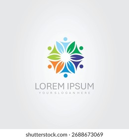 Logotipo de la gente Comunidad y trabajo en equipo 