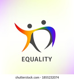 logo de la gente pareja colorido símbolo de la comunidad del orgullo por la igualdad