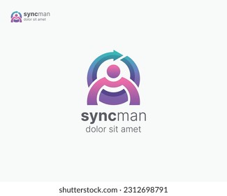 People logo. Creative combination people and arrow logo