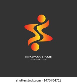 People logo design in color gradient