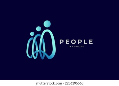 People logo design, Community human Logo template, vector illustration