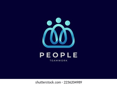 People logo design, Community human Logo template, vector illustration