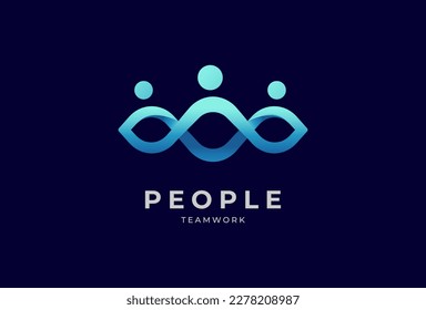 People logo design, Community human Logo template, vector illustration