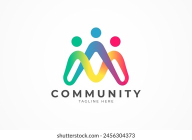 People logo design, Community human Logo template element, vector illustration