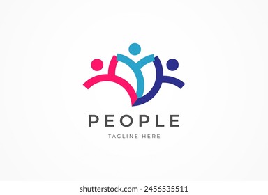 People logo design, Community human Logo template design, vector illustration