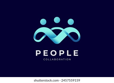 People logo design, Community human Logo design template , vector illustration