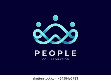 People logo design, Community human design Logo template, vector illustration