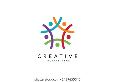 People logo design, Community human Logo design template design element, vector illustration