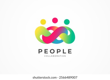 People logo design, Community human Logo with gradient color, people logo design template design element, vector illustration