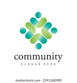 People logo design, Community human Logo with gradient color, people logo design template, vector illustration