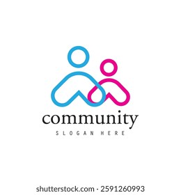 People logo design, Community human Logo with gradient color, people logo design template, vector illustration