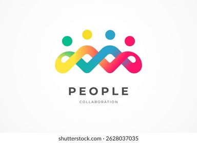 People logo design, Community human Logo with gradient color, people logo design template design element, vector illustration