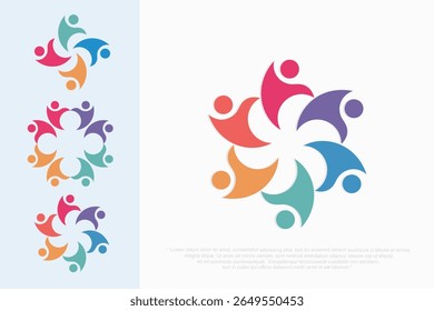 People logo design, Community human Logo , people logo design element, vector illustration