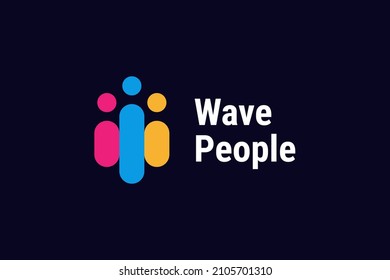 Vector de concepto de diseño de logotipo de personas. Logo del enlace familiar. Trabajo en equipo familiar.