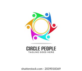 elemento de diseño de logotipo de personas vector, forma de círculo