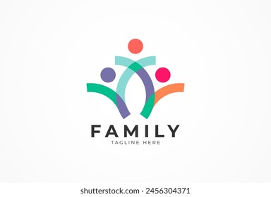 People logo design, Family Community human Logo template element, vector illustration