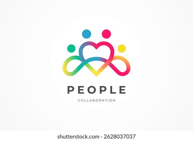 Design do logotipo de pessoas, elemento de modelo Logotipo humano da comunidade familiar, ilustração vetorial