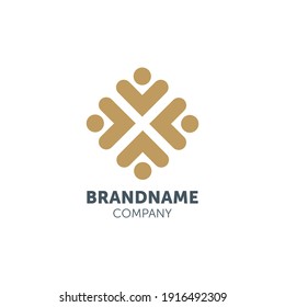 people logo design with geometry