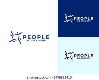 People logo design, human community logo template. symbol for teamwork, social group, community.