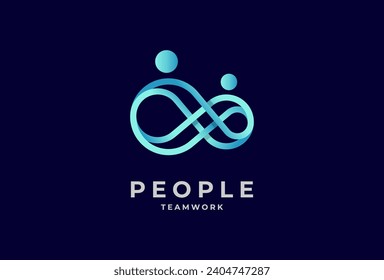 	
People logo design, human with infinity icon combination, people Logo design template, vector illustration	
