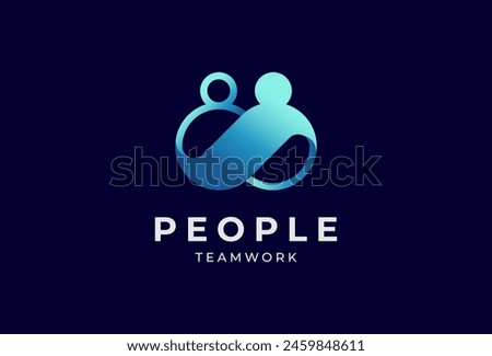 People logo design, human with infinity icon combination, people Logo design template, vector illustration