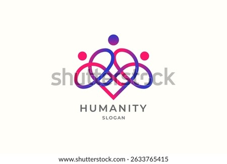 People logo design, humannity Logo template element, vector illustration