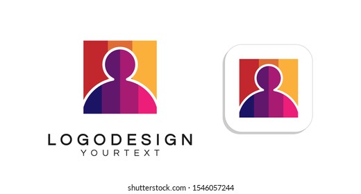 people logo design. icon app smartphone color full