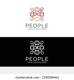 Plantilla de icono de diseño de logotipo de personas