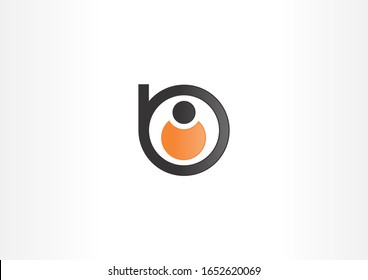 people logo design icon vector with circle round concept