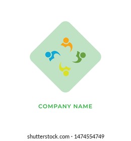 People logo design in isolated white background