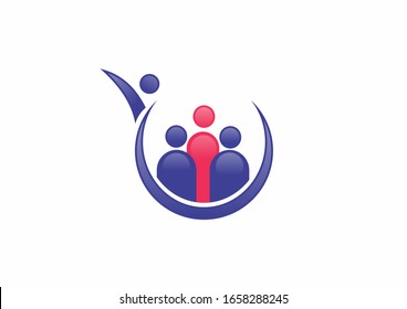 People logo design template with circle concept