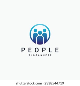  people logo design template with circle