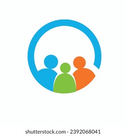  people logo design template with circle
