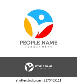 People Logo Design Template. Community People logo concept vector. Creative Icon Symbol