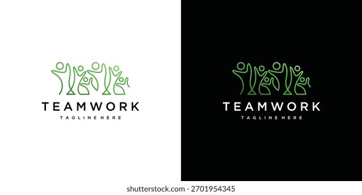 Design-Vorlage für Menschen-Logo. Teamwork People-Logo	