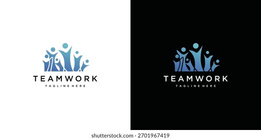 Modelo de design de logotipo de pessoa. Logotipo de pessoas de trabalho em equipe	