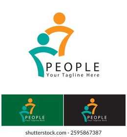 PEOPLE LOGO DESIGN TEMPLATE, VECTOR ILLUSTRATION